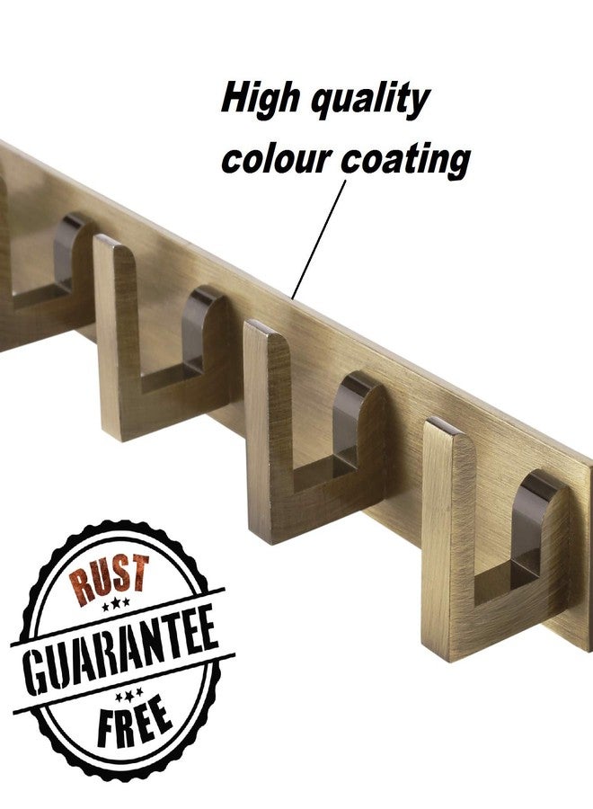 DOCOSS Antique Brass Extra Long 40 cm 6 Pin Bathroom Cloth Wall Hooks Hanger for Hanging Keys, Clothes, Towel - Set of 3 - Image 2